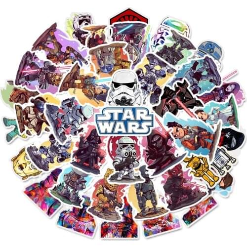 50pcs Non-repeat Star Wars Star Wars Graffiti Stickers Waterproof Water Cup Computer Luggage Stickers Car Stickers Children Toy