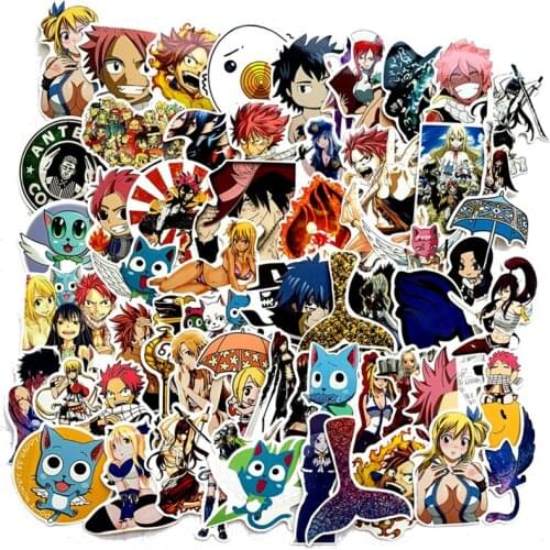 60Pcs Classic Japanese Anime Fairy Tail Sticker For Bike Motorcycle Skateboard Guitar Laptop Luggage Graffiti Sticker F4