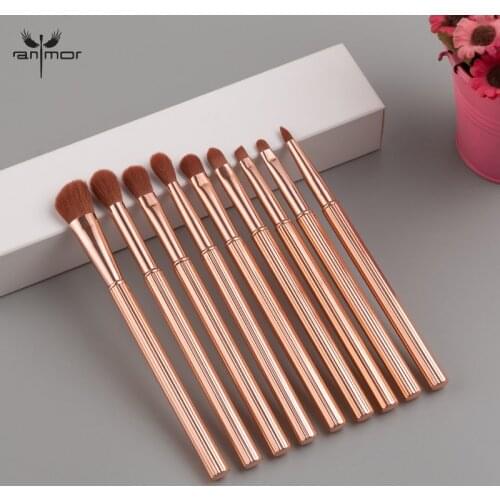 ANMOR Eye Makeup Brush Set 9Pcs High Quality Eyeshadow Blending Make up Brushes Metal Handle Pinceaux Maquillage