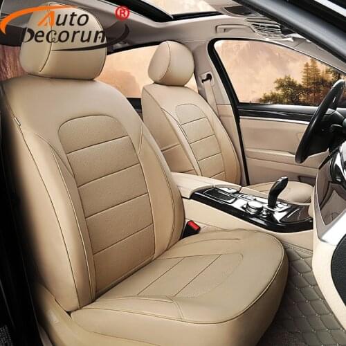 AutoDecorun Perforated Leather Seat Covers for VW Volkswagen Caravelle T6 2017 T5 Automobiles Seat Cover All 3 Rows Accessories