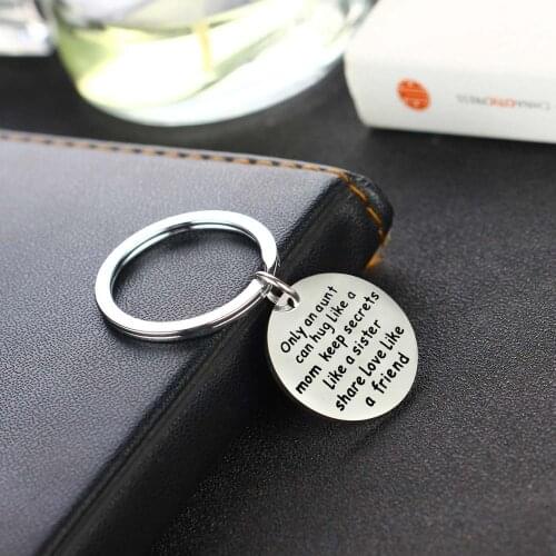 12PC Aunty Stainless Steel Keyring Only An Aunt Can Hug Like A Mom Keep Secrets Like A Sister Share Love Like A Friend Keychain