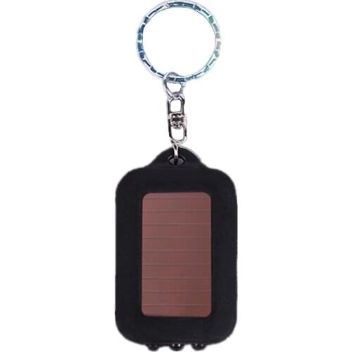 Black Mini Portable Solar Power 3 LED Light Keychain Keyring Torch Flashlight Outdoor Emergency Light Tools Survival Tools