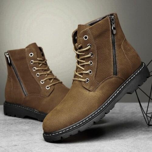 CIMIM Brand Winter Big Size MenS Boots Outdoor Genuine Leather Fashion Casual Martin Boots New Comfortable Luxury Safety Boots