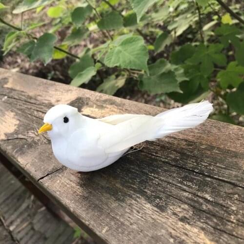 11*4.5*4.5CM/4PCS,Decorative White Pigeon Artificial Foam Feathers Bird Of Peace,Fake Birds For Birthday Party Decorations Kids