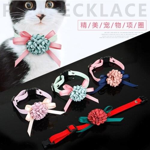 5pcs Korean small and pure and fresh Manual bowknot of neckties Pet tire teddy puppy dog accessories cat adjusted