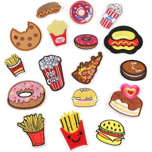 Hamburger French Fries Sandwich Cookies Fast Food Symbol Iron on Patch Diy Accessories for Shoes Bag Apparel Clothes Garment