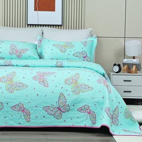 CHAUSUB Cotton Bedspread on the Bed Quilt Set 3PCS Quality Bed Cover Pillowcase Queen Size Coverlet Quilted Blanket for Bed