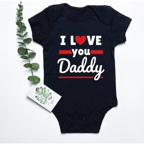 I Love You Daddy Print Newborn Infant Jumpsuit Kids Baby Girl Boy Clothes Casual Outfits Cotton Bodysuit Short Sleeve Romper