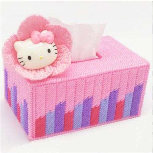 19x12x9cm Cat carton storage tissue box embroidery kit DIY handmade craft set Crocheting knitting needlework supplies