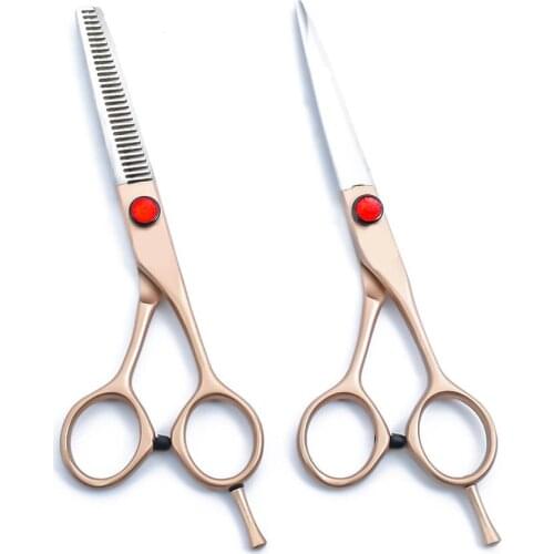 Hot! Profession Hair Trimmer 6in Stainless Steel Hairdressing Scissors Salon Shears Rose gold personality hairdressing scissors