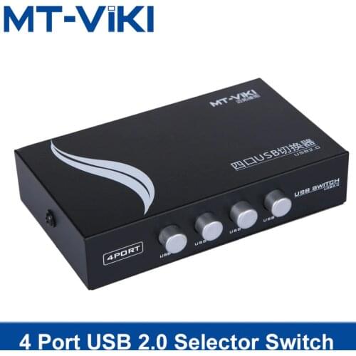 MT-Viki 4 Port USB 2.0 Switch Box for 4 PC Share 1 USB Device Like Printer Flash Driver Mouse Keyboard MT-1A4B-CF