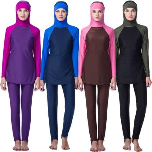 Swimwear Muslim 2 Piece Suit Arab Islamic Women full cover Swim Wear Hooded Hijab Swimsuit Modest Swim Surf Wear Sport Burkinis