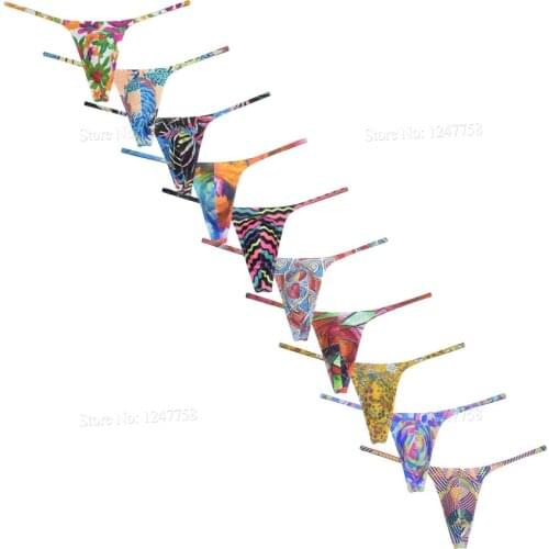 Mens Bikini G-Strings Tangas Thongs Underpants Low Waist Panties Lingerie Slim Cut Micro Underwear