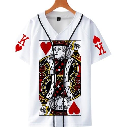 2021 New Novelty Poker Baseball T Shirt 3D Men/women Summer Short T-shirt Male Clothes Boys/girls Short Sleeve Funny T-shirts