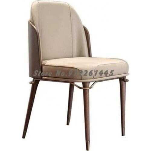 Nordic Light Luxury Solid Wood Dining Chair Modern Double Backrest Cafe Negotiation Chair Small Apartment Dining Chair