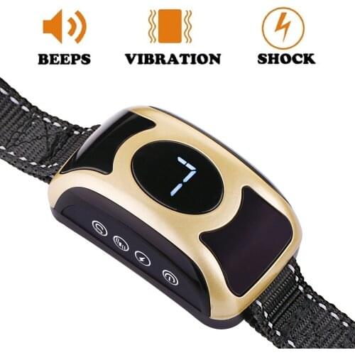 Pet Dog Anti Bark Collar Adjustable 3 Sensitivity Automatic Sound Vibration Electronic Shock Anti Dog Barking Training Collar