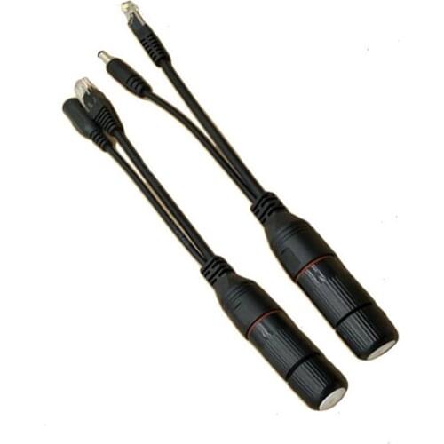 2PCS POE Injector POE Splitter Waterproof ethernet splitter 12V RJ45 Adapter DC Cable Connector for IP Camera Free Shipping
