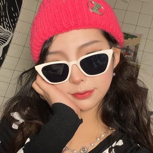 Popular Products 2021 Trending Small Frame Vintage Personality Cat Eye Women Sunglasses Luxury Designer Decorative Glasses UV400