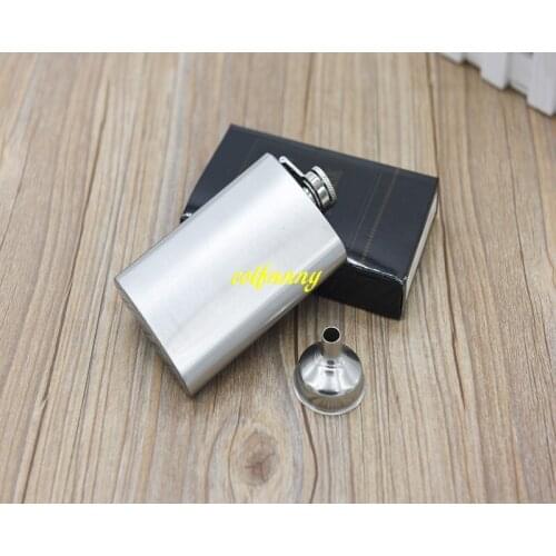 50pcs/lot 4oz Portable Hip Flask Stainless Steel Pocket Whiskey Liquor bottle With funnel Mens Gift Outdoor Drinkware
