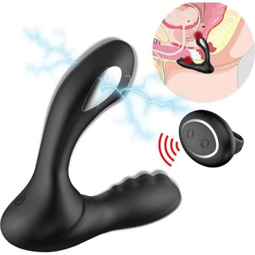 Perineum Stimulator Anal Dildo Vibrator Anal Butt Plug 8 Speeds Electric Shock Prostate Massager Sex Toys for Men Women Gay