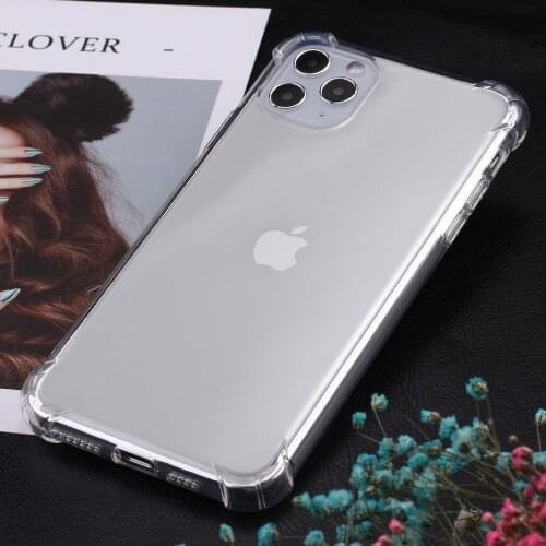Luxury Transparent Shockproof Phone Case For iPhone 11 Pro Max X XR XS 7 8Plus SE 2020 12 Mini Protection Silicone Phone Cover