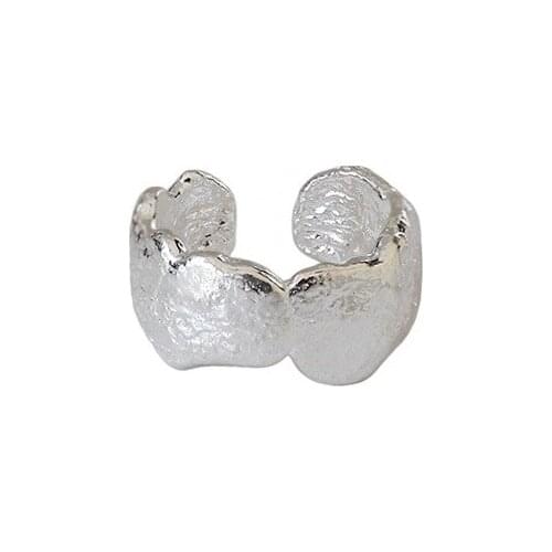 100% 925 Sterling Silver Clip On Earrings For Women Earcuff, 1pc Irregular Surface Clip Earrings Without Piercing Fine Jewelry