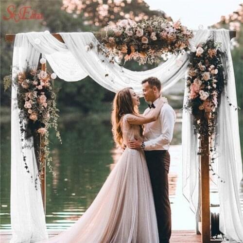 Tulle Roll 48cm*5m Sheer Crystal Organza For Wedding Decoration Fabric Yarn Tulle Roll Tutu Birthday Event DIY Party Supplies 5Z