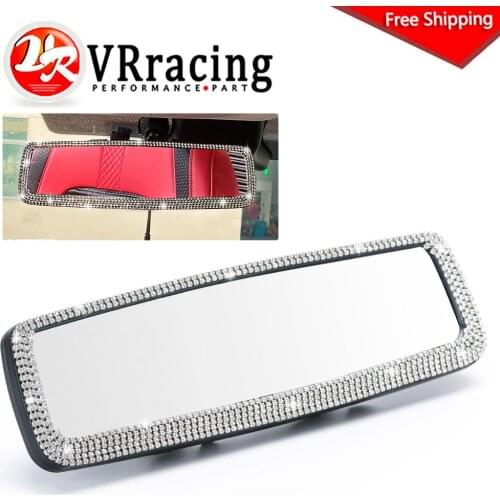 Universal Car Interior Rear View Mirror Accessories Enlarged Visibility Luxury Crystal Diamonds Bling Rhinestones Easy Attached