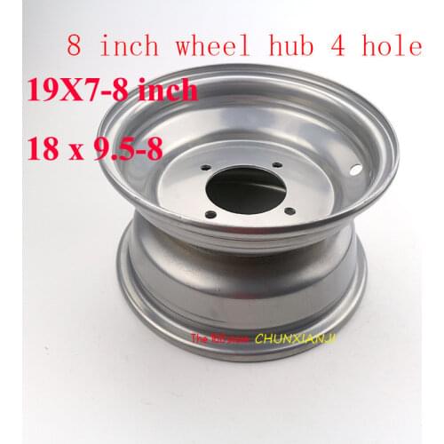 Good quality Aluminum ATV 8 Inch Tires Wheel white hub 8 Inch Vacuum Tires 4 Hole Wheel Rims