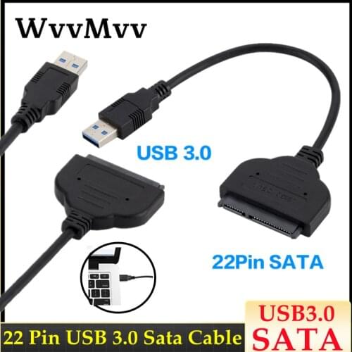 WVVMVV USB SATA 3 Cable Sata To USB 3.0 Adapter UP To 6 Gbps Support 2.5Inch External SSD HDD Hard Drive 22 Pin Sata III A25 2.0