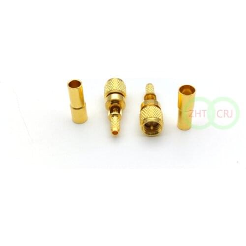 100pcs Gold plated M5 male plug microdot connector crimp for RG316 RG174 Coaxila cable adapter