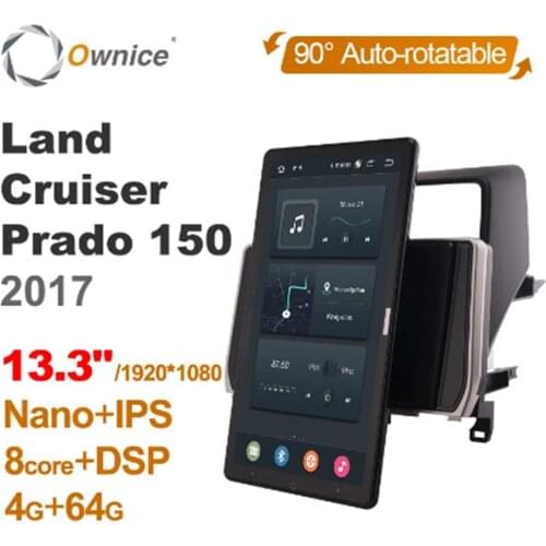 1920*1080 Ownice Android 10.0 Car Radio forToyota Land Cruiser Prado 150 2017 Multimedia Video Audio Auto 13.3 Inch Rotatable