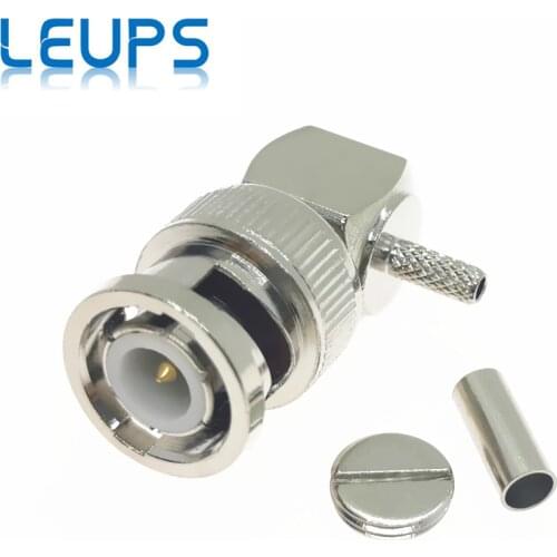 2PCS BNC Male Right Angle Crimp RG174 LMR100 RG316 RF Connector