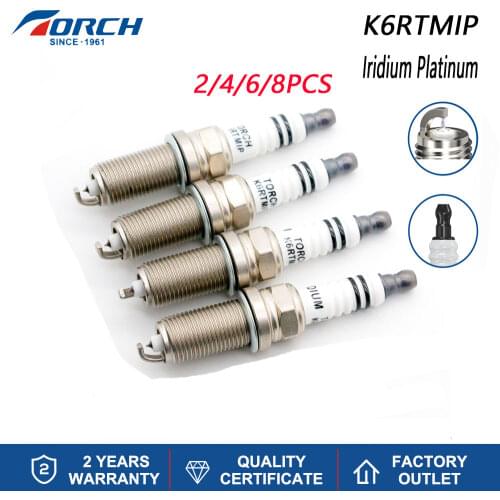 2pcs/lot Torch K6RTMIP Iridium Platinum Power Spark Plug for TFAW TOYOTA DONGFENG NISSAN SUBARU NGK SILFR6C11 Ignition System