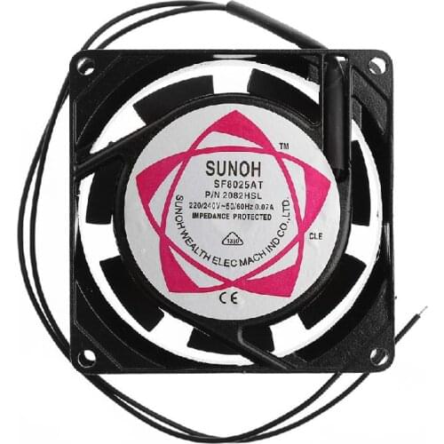 2021 New SF8025AT 2082HSL 8025 80mm Sleeve Bearing 220-240V AC 2-Wire Case Cooling Fan