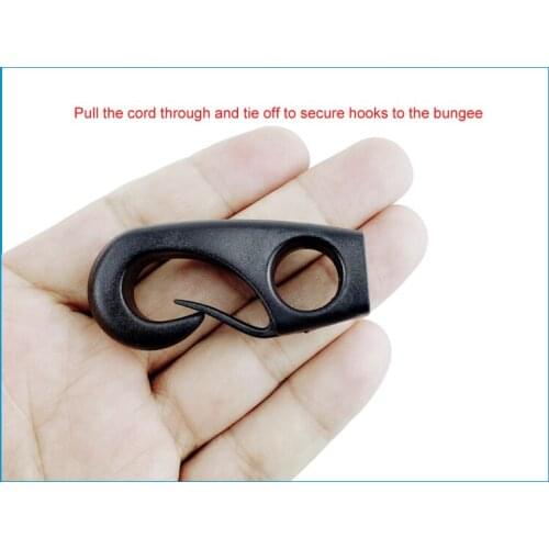 2X Nylon Buckle Shock Cord Clip Hook Kayak Canoe Bungee Rope Line Rowing Boat Tie Cord Hook Clothesline Elastic Cord Lock Clip