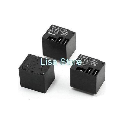 3Pcs PCB Mounting DC 12V Coil Voltage 5 Pin Power Relay JQX-30F(T91)