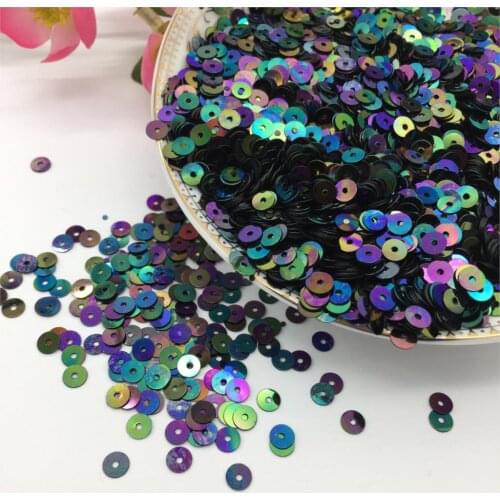 40g 6mm Brilliant Color Sequins Flat Round Paillette DIY Accessories High Quality Black AB Confetti Spangles