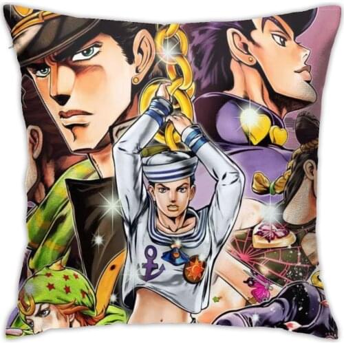 45*45cm Anime jojo Poster Double Picture Pillowcase Pillow Case Jojo Bizarre Adventure Figure Cover Cushion Seat Bedding