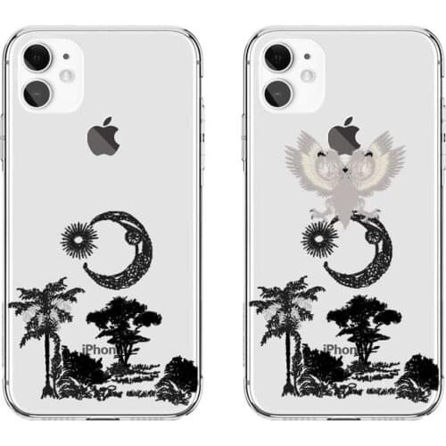 Ink color landscape bird Phone Case For iPhone 12 X XS Max XR Case For iphone 11 SE 2020 7 8 Plus 11 12Pro 12MINI