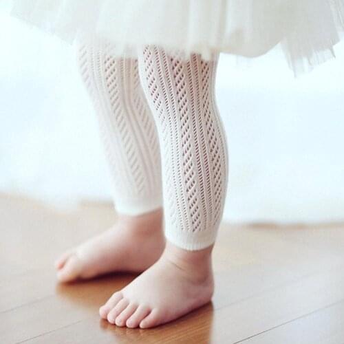 Baby Tight Cotton Mesh Hollow Out Toddler Infant Girl Knitting Pantyhose Newborn Tight Hosiery White Baby 0-4T