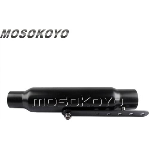 Two Side 1-1/2" or 1-3/4" Motorcycle Exhaust Muffler Black Retro Silencer Pipe for Harley Chopper Cafe Racer Short Type
