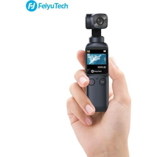 Used Feiyu Pocket Camera Gimbal 3-Axis 4K HD Gimbal Stabilizer w Wide Angle with integrated Camera Attachable to Smartphone