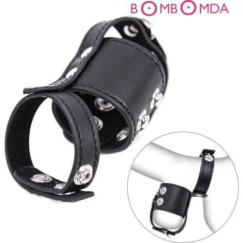 Penis Ring Sex Toys For Men Bondage Kit Penis Sleeve Leather Cockring Penis Chastity Belt Device Penis Ring For Men Sex Product