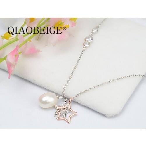 QIAOBEIGE Pearl Necklace Component and Findings, Jewelry Necklace Settings Mountings Parts 925 silver