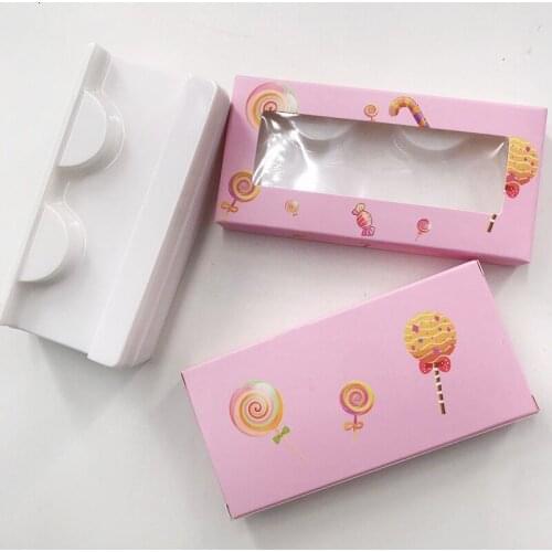 Lollipop box mink lashes lashes box best selling pink paper packing