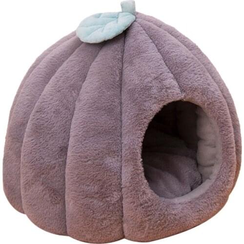 Cat Litter Kitten Bed Basket Winter Thickened Cat House Removable And Washable Rabbit Fur Pumpkin Litter Cat House