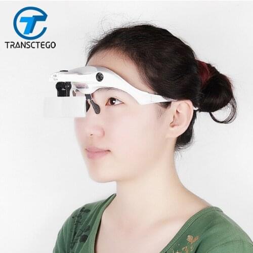 Magnifier with LED light magnifying glass for the aged reading repair and appraisal