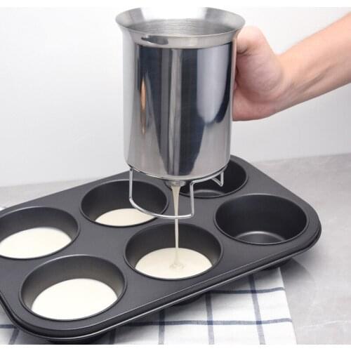 Multi-function 800ml Kitchen DIY Chocolate Candy Mold Stainless Steel Pancake Cream Cupcakes Waffles Batter Dispenser Cake Tool