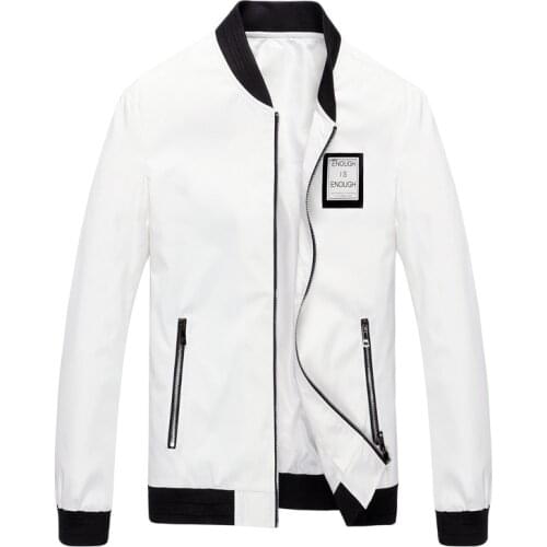 Mens Baseball Jacket Solid Color Slim Fit Stand Collar Zipper Design Top Bomber Jackets Casual Autumn Pilot Coat Plus Size 8XL